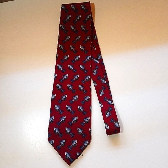 Vintage Jerry Garcia Necktie Blue Fish Stonehenge ART LTD Silk Hand Sewn - Picture 11 of 12